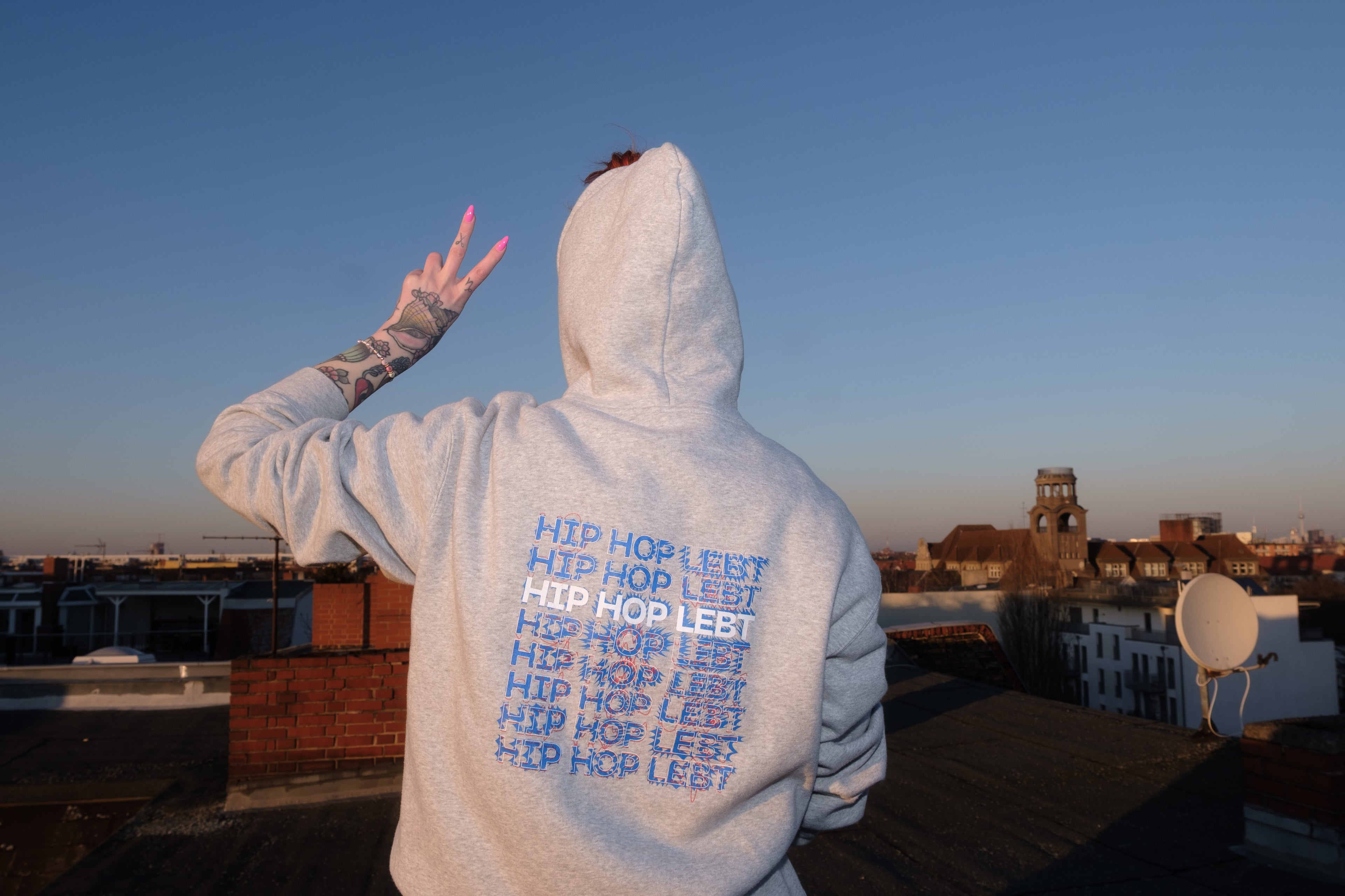 Hoodie - Hip Hop Lebt GLITCH BACKPRINT